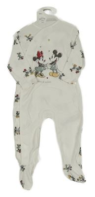 Nové - 2set - Smetanový overal s Mickeym a Minnie + bryndák Disney