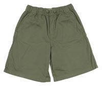 Khaki plátěné kraťasy Zara