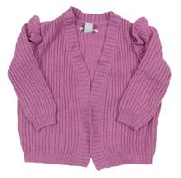 Ružový pletený cardigan s volánikmi Primark