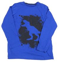 Kobaltově modré tričko s dinosaurom zn. Urban