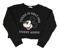 Čierna crop mikina s Mickeym H&M