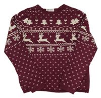 Vínový sveter so vzorom H&M