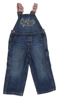 Tmavomodré laclové rifle s nápisem