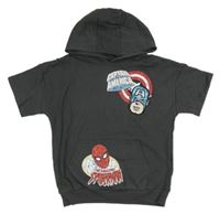 Sivá tepláková vesta s hrdinami a kapucňou George