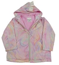 Barevná vzorovaná šusťáková zateplená bunda s kapucí Next 