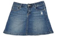 Modrá rifľová sukňa s vyšúchaním Zara