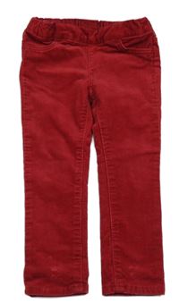 Červené menšestrové elastické nohavice H&M