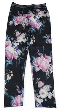 Černé sportovní legíny s květy Lipsy London 