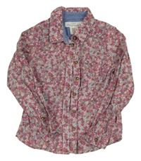 Svetloružová košeľa s kvietkami H&M