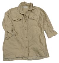 Béžové prepínaci menšestrové šaty Zara