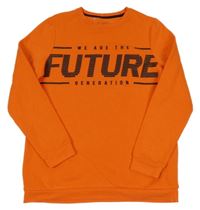 Oranžová mikina s nápisom Primark