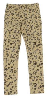 Nové - Béžové tregíny s kvietkami Dopodopo