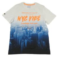 Bielo-modré tričko s potiskem New Yorku C&A