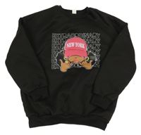 Čierna mikina s potlačou Shein