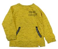 Žlto-čierna melírovaná mikina s nápisom George