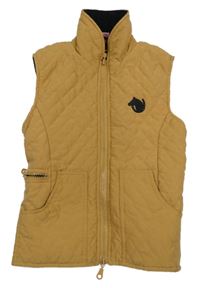 Béžová šušťáková prešívaná lehce zateplená jezdecká vesta Hot&Spicy