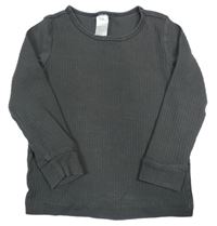 Sivé rebrované tričko H&M