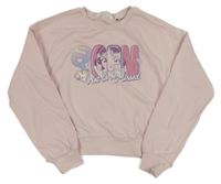 Svetloružová crop mikina s nápisom Disney