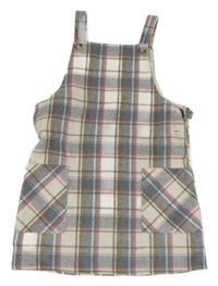 Modro-smetanovo-ružové kockované šaty Primark