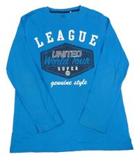 Modré tričko s nápisom Yigga