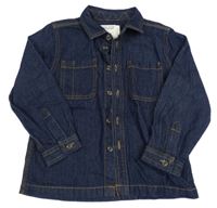 Tmavomodrá rifľová košeľová bunda Primark