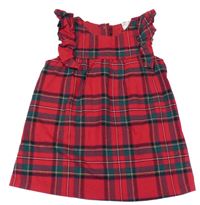 Červeno-zelené kostkvané šaty s volánky H&M