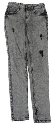 Sivé skinny plesňové rifle s vyšúchaním C&A