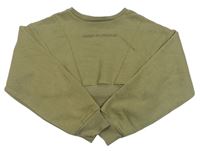 Khaki crop mikina s nápisom Candy Couture