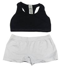 2Set - Černá sportovní lambáda Y.F.K. + světlešedé nohavičkové kalhotky