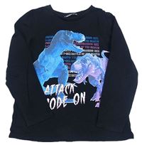 Čierne tričko s dinosaurami PEP&CO