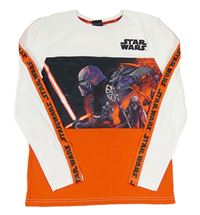 Bílo-černo-červené triko se Star Wars a pruhem C&A