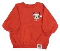 Červená oversize mikina s Minnie s flitry a vánočním motivem Next
