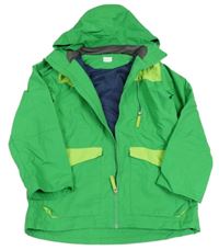 Zeleno-limetková šušťáková jarná bunda s odopínacíá kapucňou H&M