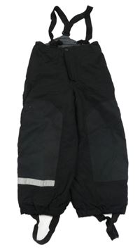 Černé šusťákové zimní oteplovačky s odepínacími trakami H&M