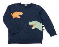 Tmavomodrá mikina s dinosaurami a ostny Topolino