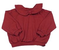 Vínová oversize mikina s golierikom George