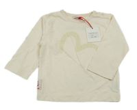 Nové - smetanové triko s potiskem evisu kizzu