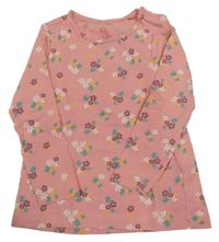 Růžové triko s kytičkami lupilu