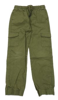 Khaki cargo cuff plátěné kalhoty Deim Co.