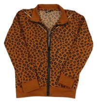 Medovo-čierna vzorovaná prepínaci mikina TEEN GIRLS