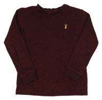 Tmavovínovo-černé melírované mikinotriko s nášivkou Next