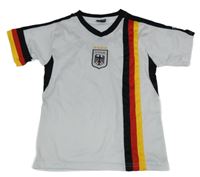 Bílo-černý sportovní fotbalový dres Deutschland a pruhmi