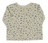 Smetanové triko s kytičkami PRIMARK