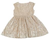 Pudrové trblietavé plisované šaty H&M