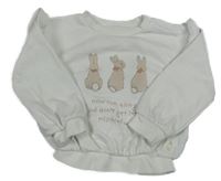 Biela oversize mikina s králíčky - Peter Rabbit a volánikmi M&S