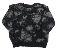 Čierna oversize mikina s planetami H&M