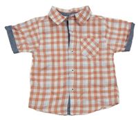 Starorůžovo-bielo-svetlomodrá kockovaná košeľa Ben Sherman