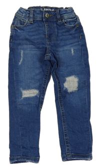 Modré skinny rifle s vyšúchaním Denim Co.