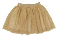 Béžovo-zlatá trblietavá tylová sukňa H&M