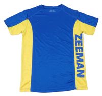 Safírovo-žlté funkčné športové tričko s logom ZEEMAN